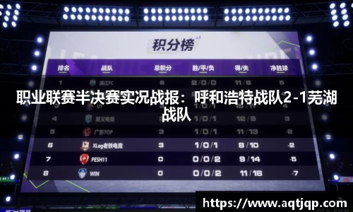 职业联赛半决赛实况战报：呼和浩特战队2-1芜湖战队